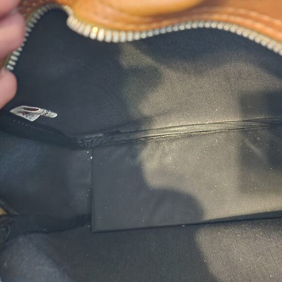 Vtg Airway Faux Leather Travel Shoulder Bag Brown Carry On Retro Luggage Korea - Picture 9 of 10